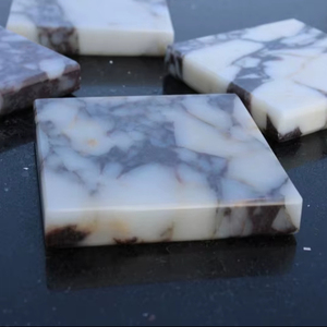 Juego de 4 Posavasos de Mármol Real Calacatta Viola, Posavasos de Lujo para Bebidas - Product Image 1