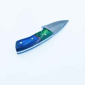 Cuchillo de caza de acero de Damasco de 356 capas hecho a mano, cuchillo táctico de supervivencia, Pakka mango de madera, cuchillo para acampar - Product Image 3