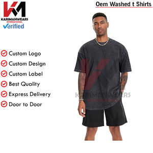 T-shirts pour hommes à manches courtes Vintage Washed Basic Loose Fit Tees Casual Wear Fabricant Direct Usine Fournisseur T-shirts - Product Image 2