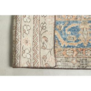 Turkish Runner Rug 2.7x12.6 ft, <b>Brown</b> Blue Animal Print Rug <b>Wool</b> - Product Image 4
