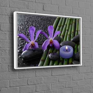 Impression sur toile élégante Bamboo Grove - Décoration zen sereine, 1P - Cadre blanc - Product Image 1