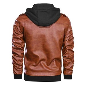 Chaqueta de invierno Unisex de piel de vaca estilo motorista genuino impermeable motocicleta con capucha cremallera transpirable de talla grande bombardero servicio OEM - Product Image 2