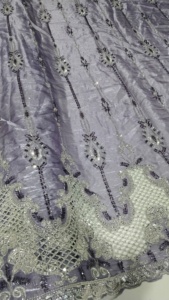 Prêt à stocker nouvelles perles de travail manuel mises à jour tissu de soie importé pour la fabrication de chiffons pour femmes Textile matière première tissu de soie - Product Image 4