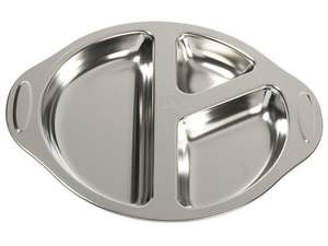 2025 nuevo plato redondo de grado alimenticio plato de arroz bandeja de servicio de comida rápida restaurante plato de cena de acero inoxidable - Product Image 6