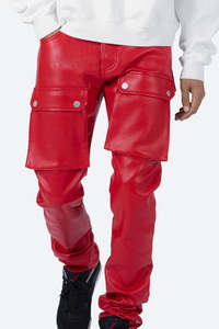 Pantalones ligeros y duraderos de cuero para hombre, cintura media, cómodos, ajustados, de lona para uso diario, trajes informales, estilo Popular - Product Image 2