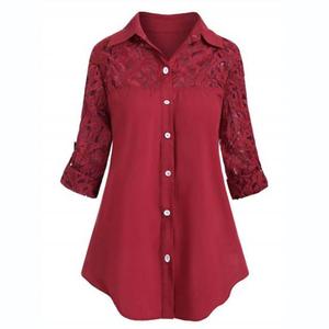 Qualité supérieure 2023 dames hauts à manches longues chemise à carreaux boutonné Blouses pour les femmes en gros tailles personnalisées couleurs ODM - Product Image 4