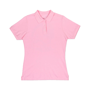 เสื้อกอล์ฟแขนสั้นสไตล์อังกฤษ ผ้าฝ้ายถัก 100% ระบายอากาศได้ดี เป็นมิตรกับสิ่งแวดล้อม ปักโลโก้ตามสั่งสำหรับผู้หญิง - Product Image 1