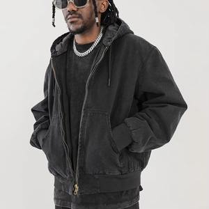 Sweat à capuche pour homme surdimensionné de haute qualité personnalisé, fermeture éclair, vintage, délavé au soleil, délavé à l'acide - Product Image 3