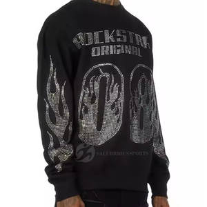 Sudadera de Moda con Diamantes de Imitación, de Alta Calidad, Brillante, Estilo Hip Hop, Ropa Urbana, Parches Personalizados, Sudadera Informal de Invierno - Product Image 2