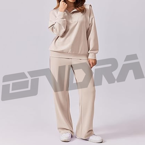 ชุดวอร์มผู้หญิงสีเบจ ดีไซน์ทันสมัย เหมาะสำหรับใส่ไปยิม ใส่ลำลอง ท่องเที่ยว สตรีทแวร์ สวมใส่สบายตลอดวัน ดูดีมีสไตล์ ทันสมัย - Product Image 2