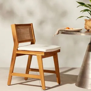 كرسي مقهى من خشب الساج بلون طبيعي - أثاث جافا من خشب الساج