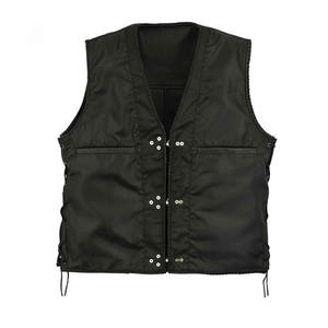 Más vendido 2025 nuevo diseño personalizado Chaleco de motorista de carreras sin mangas para hombre Chaleco de invierno de cuero genuino de motocicleta profesional - Product Image 1