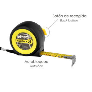 Flessometro Autolock con Freno Automatico, Cinghia da 3 Metri 16 mm. Magnetico - Product Image 2