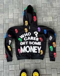 Sudadera con Capucha Oversize Estampada DCY 2026, Sudadera con Cremallera y Forro Grueso de Algodón para Hombre - Product Image 4