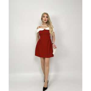 Vestido Corto Estilo A con Tirantes y Cintura Natural, Modelo 4006, en Satén, Cómodo - Product Image 3