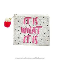 Sacs brodés indiens sacs à main en perles noires et blanches pour femmes sacs à main hollywoodiens sacs à main avec nom personnalisé sacs à main de noël
