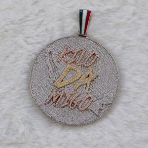 Pendentif à breloque en diamant rond 3CT Pendentif en or rose 14k Finition - Product Image 2