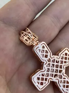 จี้ไม้กางเขนเพชรโมอิสทรงกลม2.00เงินแท้925 - Product Image 3