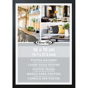 Cadre photo décoratif en bois noir 50 x 70 cm, format carré A4, style suspendu, en métal, très demandé pour l'affichage - Product Image 3