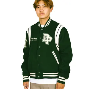 Biểu Tượng Tùy Chỉnh Len Chenille Thêu Varsity Letterman Áo Khoác Nam Cổ Điển Trống Dài Tay Áo Varsity Áo Khoác