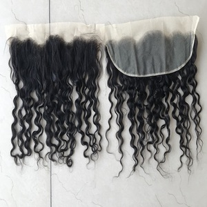Perruque Lace Frontal wig brésilienne Remy, cheveux humains, d'oreille à oreille, Swiss Lace, vente en gros, usine, couleur naturelle, vague d'eau, cheveux bouclés, 13x4 - Product Image 2