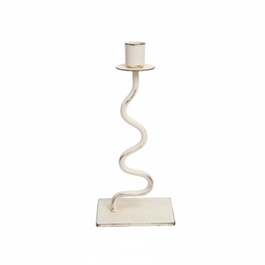 Bougeoir en métal doré avec tige torsadée, finition dorée, bougeoir pour décoration d'intérieur et mariages au meilleur prix - Product Image 3