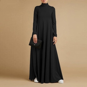 Abaya à capuche pull musulman femme couleur noire dans un beau design vente chaude 2024 avec écharpe - Product Image 3