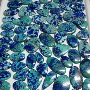 AAA + gran calidad Natural azurita cabujón hecho a mano piedra pulida a mano para la fabricación de joyas precio al por mayor azurita piedra preciosa, - Product Image 3