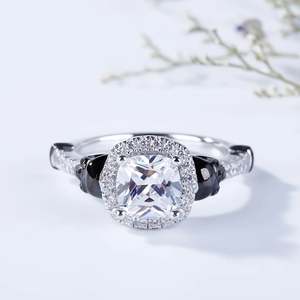 Jeulia Halo Cushion Cut Sterling Silver <b>Skull</b> <b>Ring</b>-Rhodium Plated Fine Jewelry with Zircon - Product Image 6