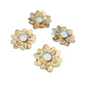 Gold Finished Brass Round <b>Tea</b> <b>Light</b> <b>Candle</b> <b>Holder</b> for Home Wedding Party Table Lighting Decor Tealight <b>Holders</b> - Product Image 3