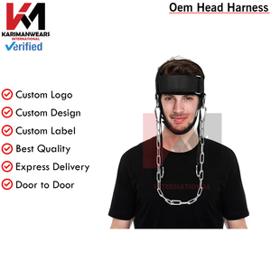 Harnais de cou pour renforcer la force du tronc cervical, exerceur de cou réglable, chaîne en acier robuste de 30 pouces, sangle en nylon, mousquetons - Product Image 4