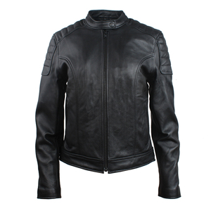 Chaqueta de cuero de moto de Nivel 2 aprobada por CE para mujer, protectores aprobados por CE, forro de malla fija, forro de termolita de invierno. - Product Image 1