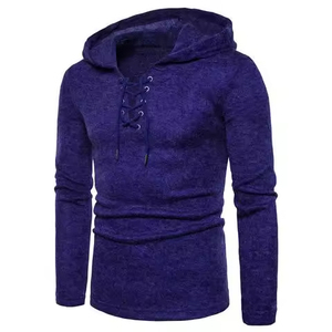 Sudadera con Capucha para Hombre de Alta Calidad, Manga Larga, Color Sólido, Bordado con Pedrería, 100% Algodón, Nueva Moda Otoño Invierno - Product Image 2