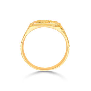 Anillo con Corte Esmeralda y Perla en Oro Amarillo para Hombre - Product Image 4