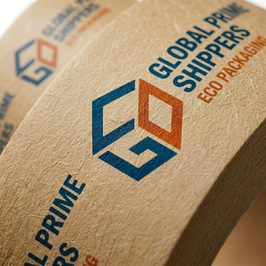 <span class=keywords><strong>Ruban</strong></span> adhésif kraft bleu écologique personnalisé, activé par l'<span class=keywords><strong>eau</strong></span>, haute résistance, avec logo, biodégradable - Product Image 4