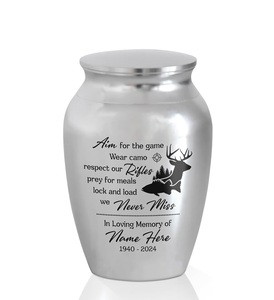 Urnes funéraires personnalisées pour la chasse au cerf, en acier inoxydable, durables, décoratives, gravées, taille personnalisée, pour cendres humaines adultes, couleur argent - Product Image 4