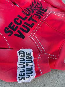 <b>Jacket</b> Crystal <b>Rhinestone</b> Double Zip up Hoodie MenCustom Vintage Washed Fleece French Terry Heavyweight Thick Zipper boxy hoodie - Product Image 2