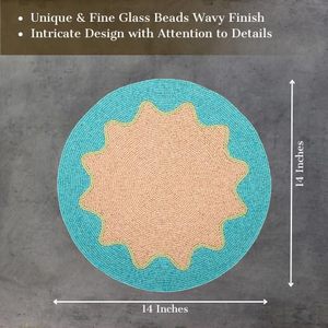 Color Pop Glass <b>Beads</b> for Dining Table Round Pattern <b>Placemat</b>/pad for Wedding Christmas Family Gatherings and Parties - Product Image 5