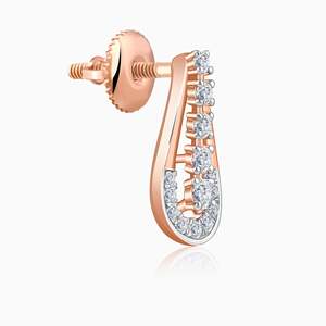 Hermosos Pendientes de Oro Rosa con Forma de Pera Contemporánea y Brillo de Diamante Cultivado en Laboratorio - Product Image 5