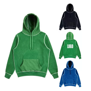 Sweat à capuche vintage graphique en molleton français de haute qualité pour homme, 500 GSM, épais, délavé à l'acide, broderie personnalisée, collection automne - Product Image 4