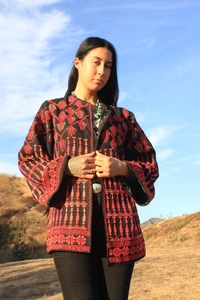 Very Versatile Hand Embroidered 100% Cotton Floral <b>Pattern</b> Bedouin Jacket <b>A</b>-<b>Line</b> Silhouette Summer Ready Longer Full Sleeves - Product Image 3
