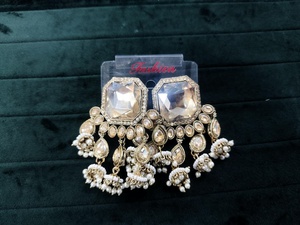 Pendiente de tuerca de flor de circonita cúbica de moda Pendientes de gota de latón de moda para mujeres para aniversarios nupciales Proms - Product Image 4