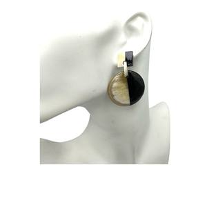 สินค้าขายดีประจำปี 2026 ในสหภาพยุโรป ต่างหูเด็กทรงรีสีดำ ทำจากเขาควาย เป็นมิตรกับสิ่งแวดล้อม ทันสมัย เหมาะสำหรับเป็นของขวัญวันครบรอบ - Product Image 1