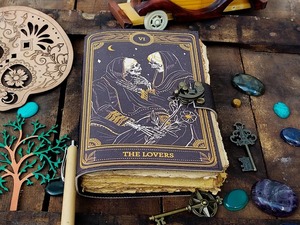 Vintage Leather Skull Lover Journal Antique Deckle Edge Pepar Blanks Spell <b>Book</b> Grimoire <b>Book</b> of Shadows Wiccan Journal - Product Image 4