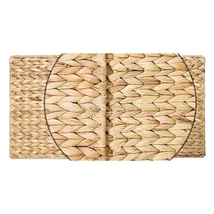 ホテイアオイ手織り折りたたみ式天然収納バスケットベトナム製