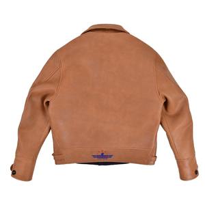 High Demand FiveStar Mens 1950s Rebel <b>Biker</b> <b>Jacket</b> Thin Horsehide Leather <b>Vintage</b> Retro Motorcycle Fashion OEM Supply - Product Image 2