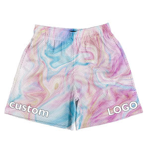 Pantalones cortos de baloncesto informales de malla de poliéster para hombre de alta calidad estampado personalizado patrón sólido-estilo playero algodón al por mayor - Product Image 1