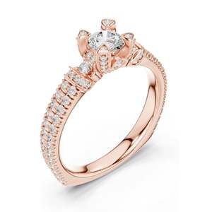 Bague de fiançailles en diamant de laboratoire rond brillant de 1,19 carat, clarté VVS-VS EF, or 18 carats, 14 carats, 10 carats et argent 925, moissanite - Product Image 4