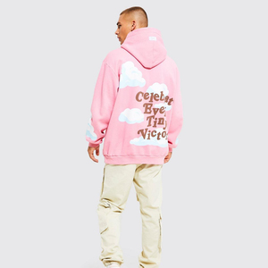 Wholesale Fleece Unisex Hoodie Puff Printing Plain Blank <b>Clothing</b> Manufacturers Custom LOGO Fitted <b>Men</b> Hoodies - Product Image 3