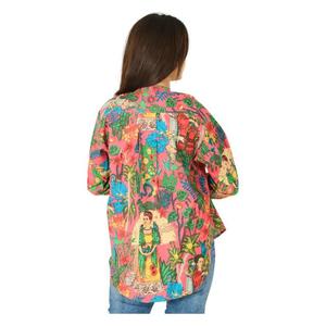 แฮนด์เมดbohoฮิปปี้pintuckท็อปส์ฤดูร้อนสวมใส่อย่างเป็นทางการเสื้อผ้าฝ้ายบล็อกพิมพ์ผู้หญิงเสื้อแขนยาว - Product Image 5